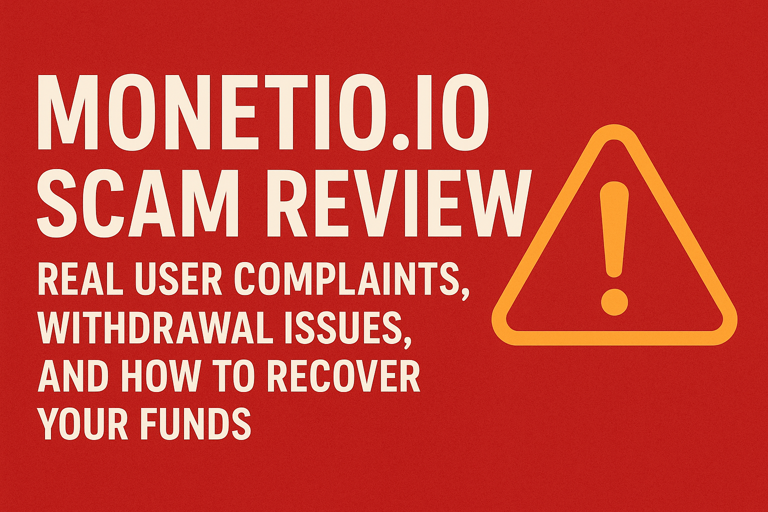 Monetio.io Scam Review: Real User Complaints, Withdrawal Issues, and How to Recover Your Funds